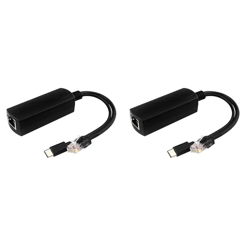 2X POE Splitter For Raspberry Pi5/5 Generation 5V 4A Type-C Interface Gigabit Ethernet Power Over Ethernet Splitter-AT93