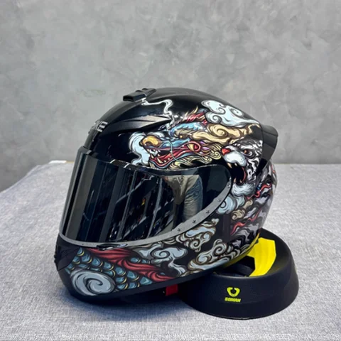 หมวกกันน็อคเต็มใบ Crazy Dragon พร้อมมุมมองกว้างพิเศษและเปลือกแข็งแกร่งพิเศษ เพิ่มความปลอดภัย เหมาะสำหรับการขับขี่