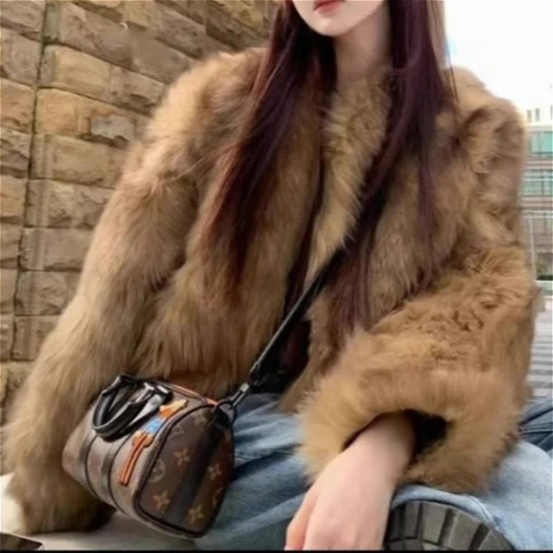 

Короткие пальто, женские куртки из искусственного меха, повседневное пальто с длинными рукавами, толстая теплая куртка Y2k, уличная одежда, элегантная рабочая верхняя одежда, осень-зима