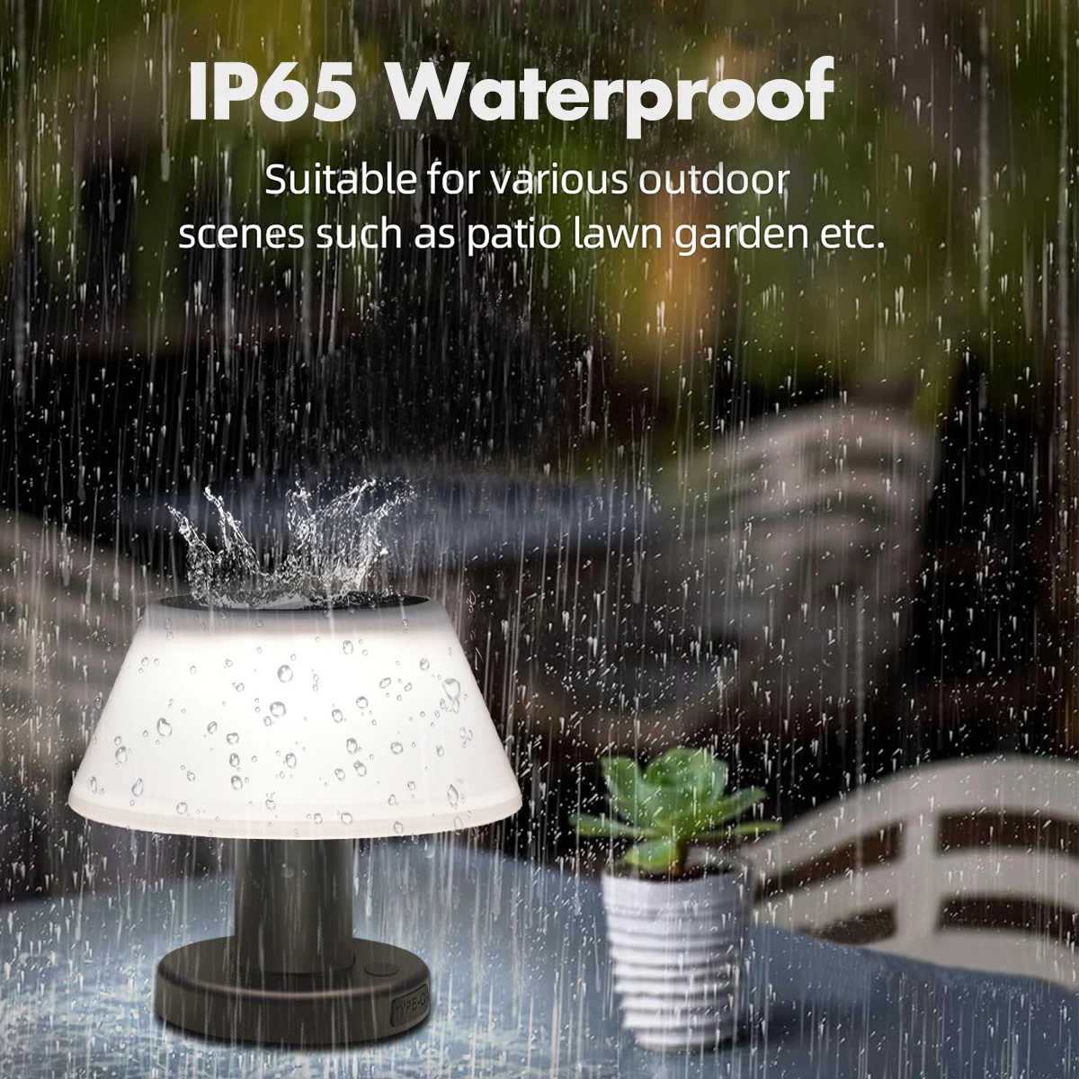 مصباح طاولة بالطاقة الشمسية مع بطارية 2200 مللي أمبير في الساعة شحن مزدوج بالطاقة الشمسية وUSB 4 إعدادات سطوع IP65 مقاومة للماء للضوء الشمسي المكتبي