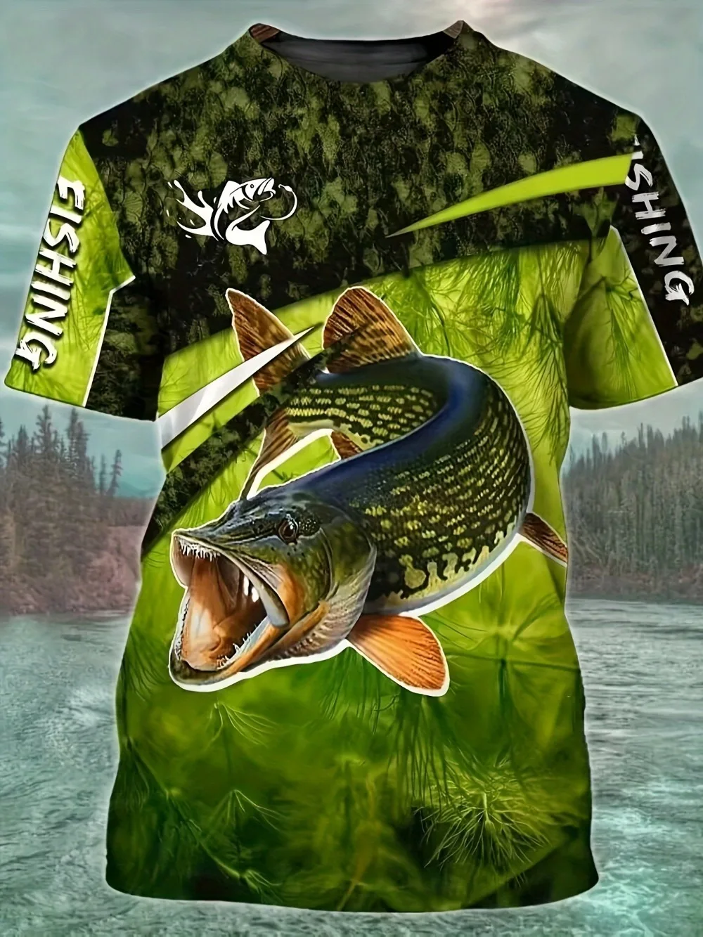 New Summer Outdoor Fishing Enthusiast 3D Print Breath Quick-dry Men's Tshirt Outdoor Fashion Casual Street Parent-Child Clothing