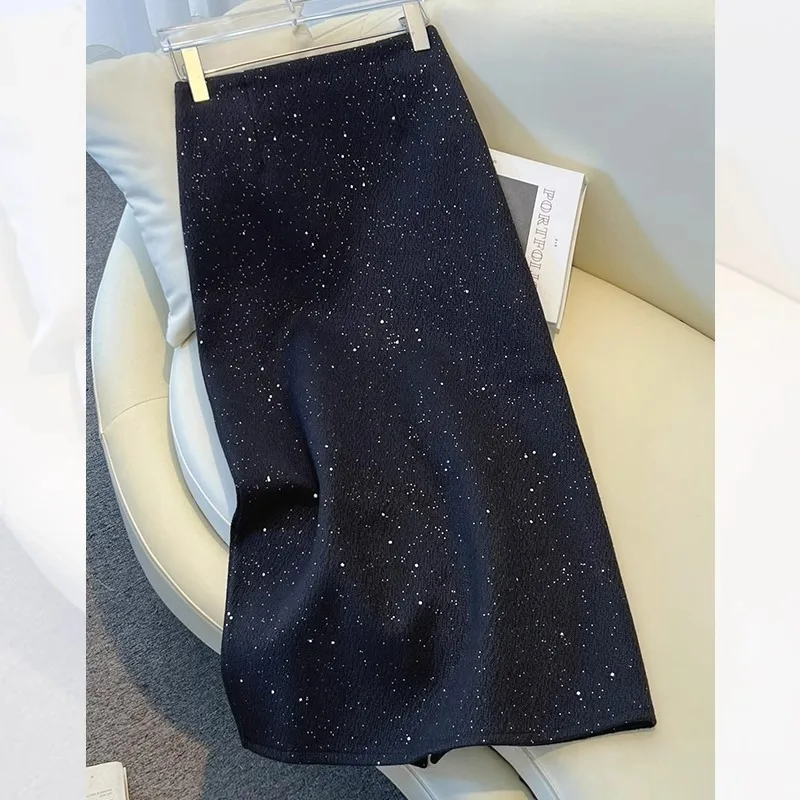 

Skirts Women Mid Length Skirt A Line Slim Fit Hip Wrap High Waist Elegant Splice Y2k Streetwear Regular Work 2026 Spring