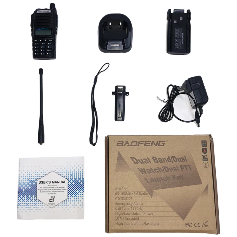 Baofeng-walkie-talkie Uv 82 w,長距離8w,狩猟用のデュアルptt,UV-82 uhf vf,ポータブルfmタッチスクリーン