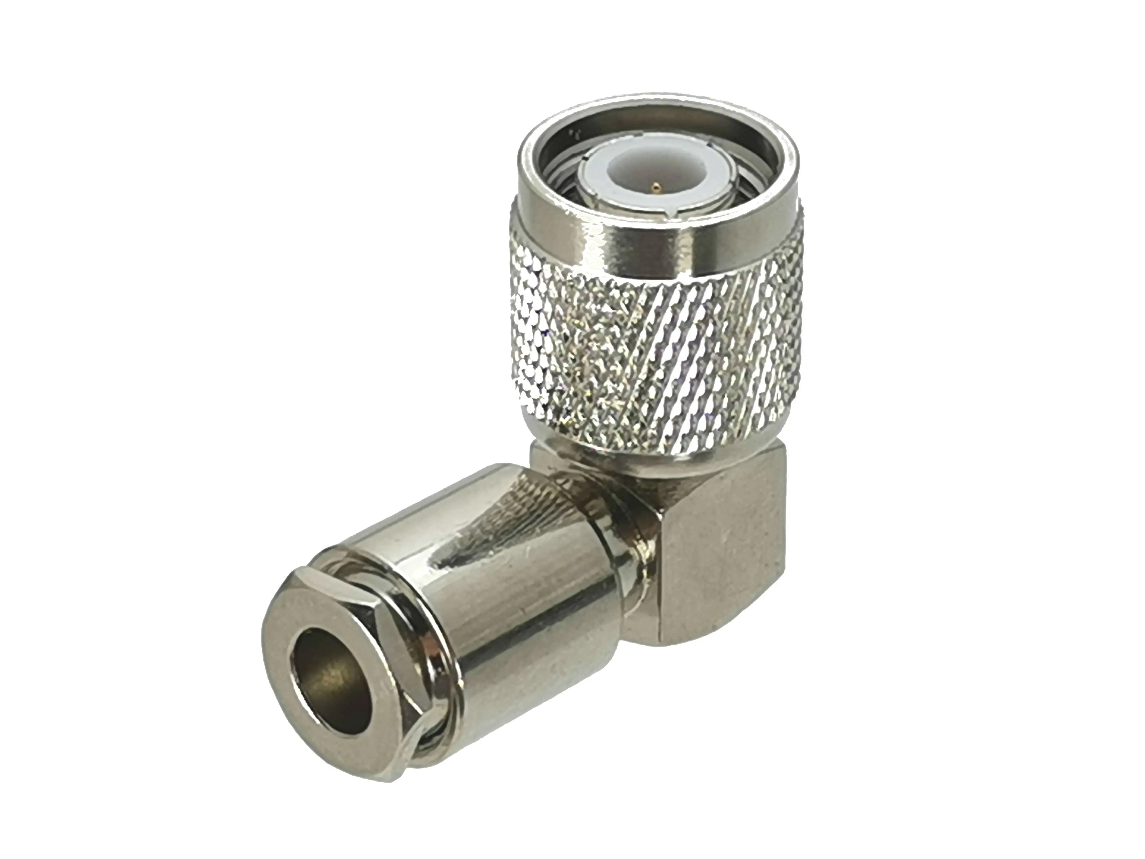 1PCS Connector TNC male plug clamp RG58 RG142 LMR195 RG400 cable right angle Wire Terminals Straight Brass