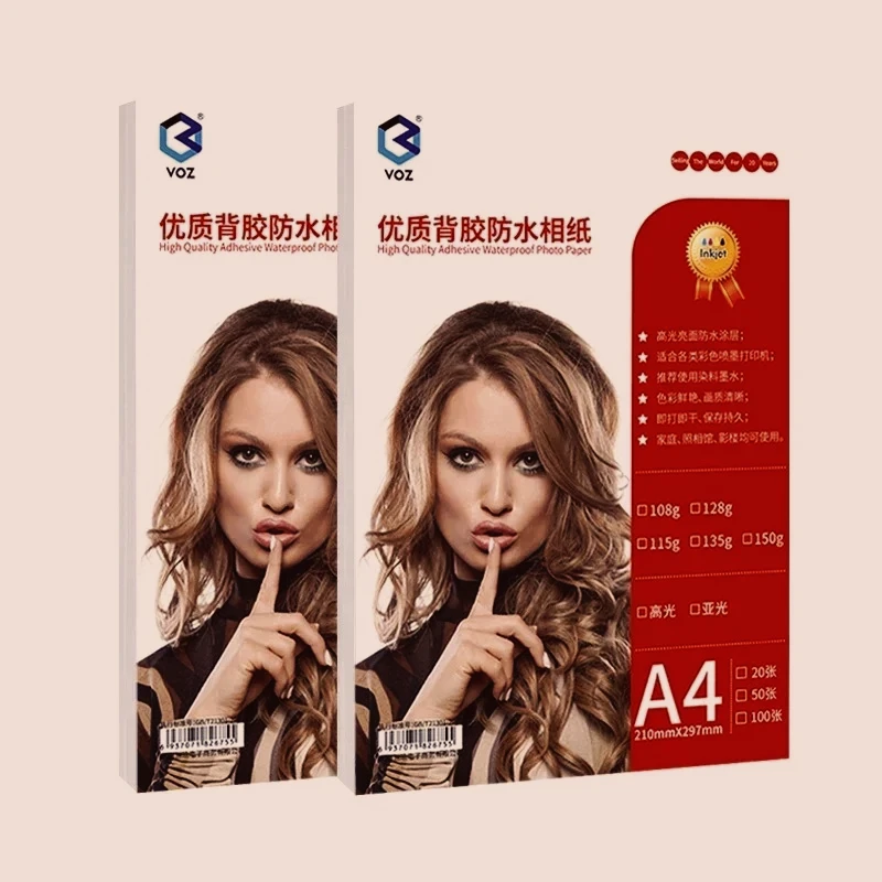 

/a5/a6 Photo Sticker Pasteable Waterproof High-gloss 135g/150g Self-adhesive Photo Paper Inkjet Paper A3/a4