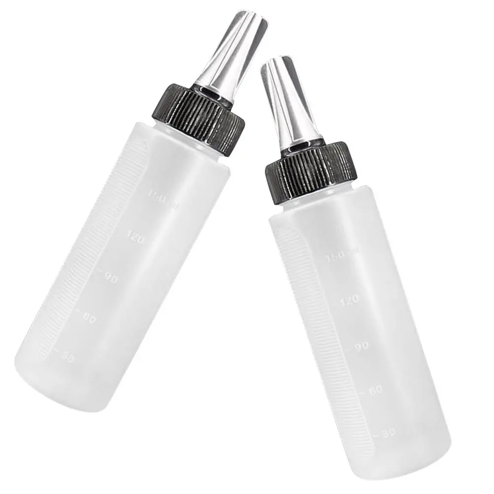 

2Pcs Hairdressing Scale Bottle Portable Empty Applicator Bottle Leak Proof Easy Squeeze for Hair Dye Perm Beauty and Liquid