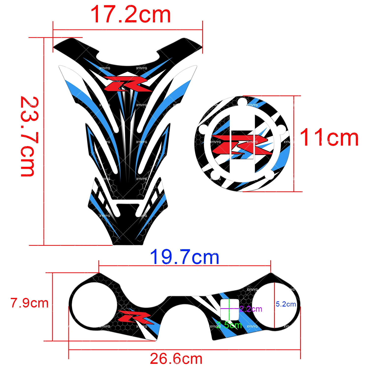 1set 3D Motocycle Decals For GSXR GSX-R 600 750 1000 K11 K8 K7 Gas Fuel Tank Pad Protector Stickers