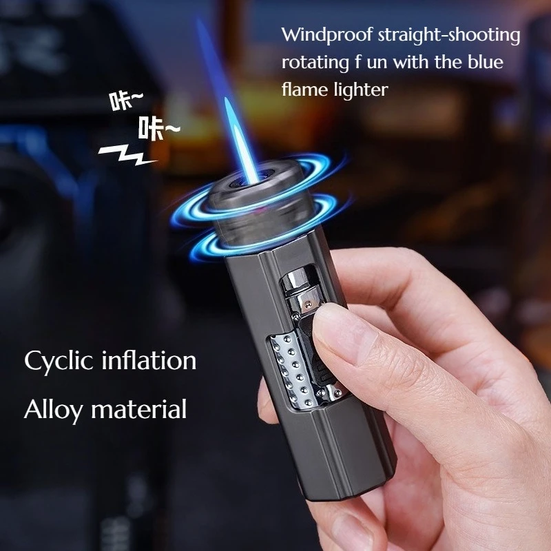 NEW Windproof Inflatable Rotating Lighter  Portable Direct To High Appearance Level Metal Lighter