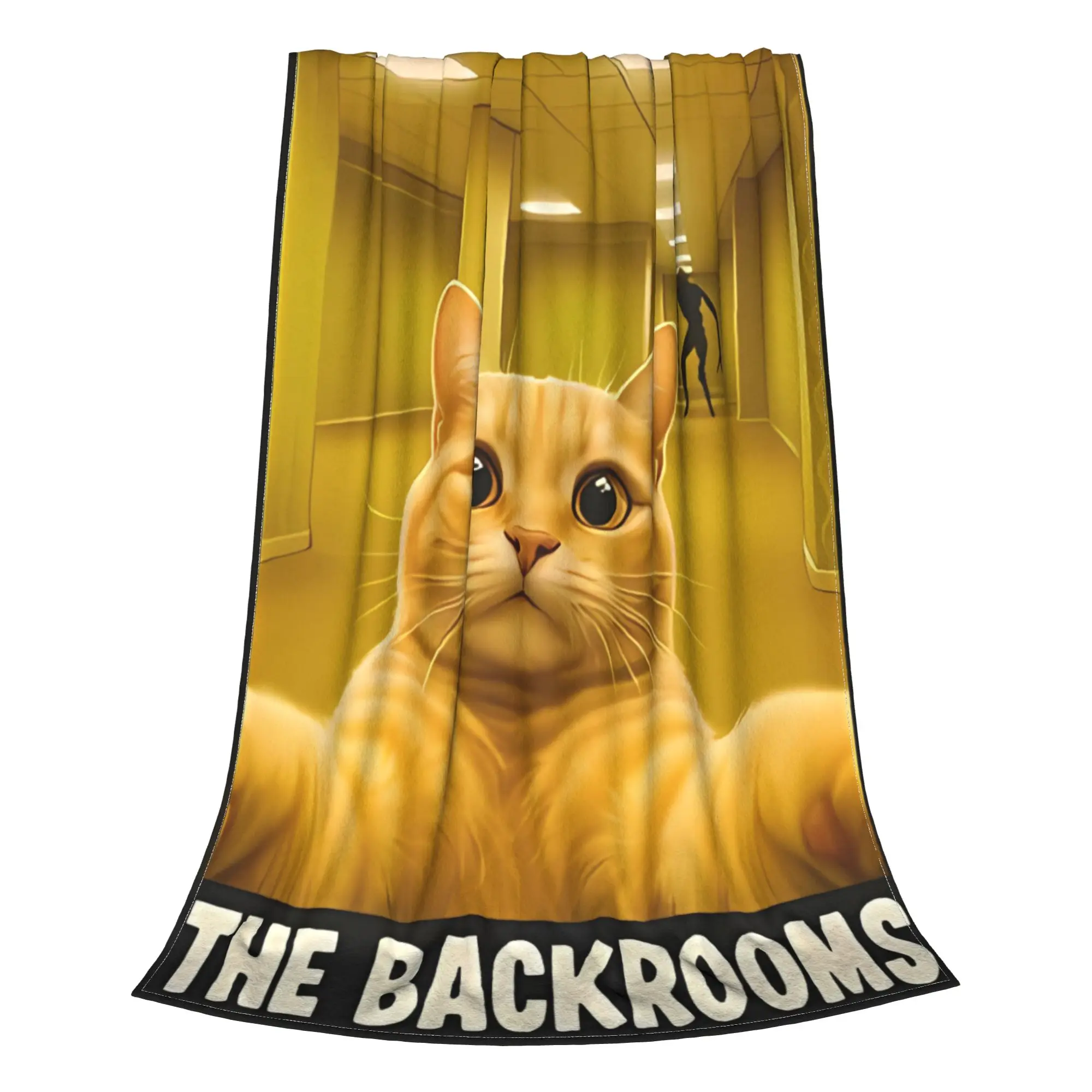 1PC Cat Selfie Liminal Space Horror Backrooms Home Room Decorations Winter Blankets For Adults Bedding Home Interior Sofa Knee