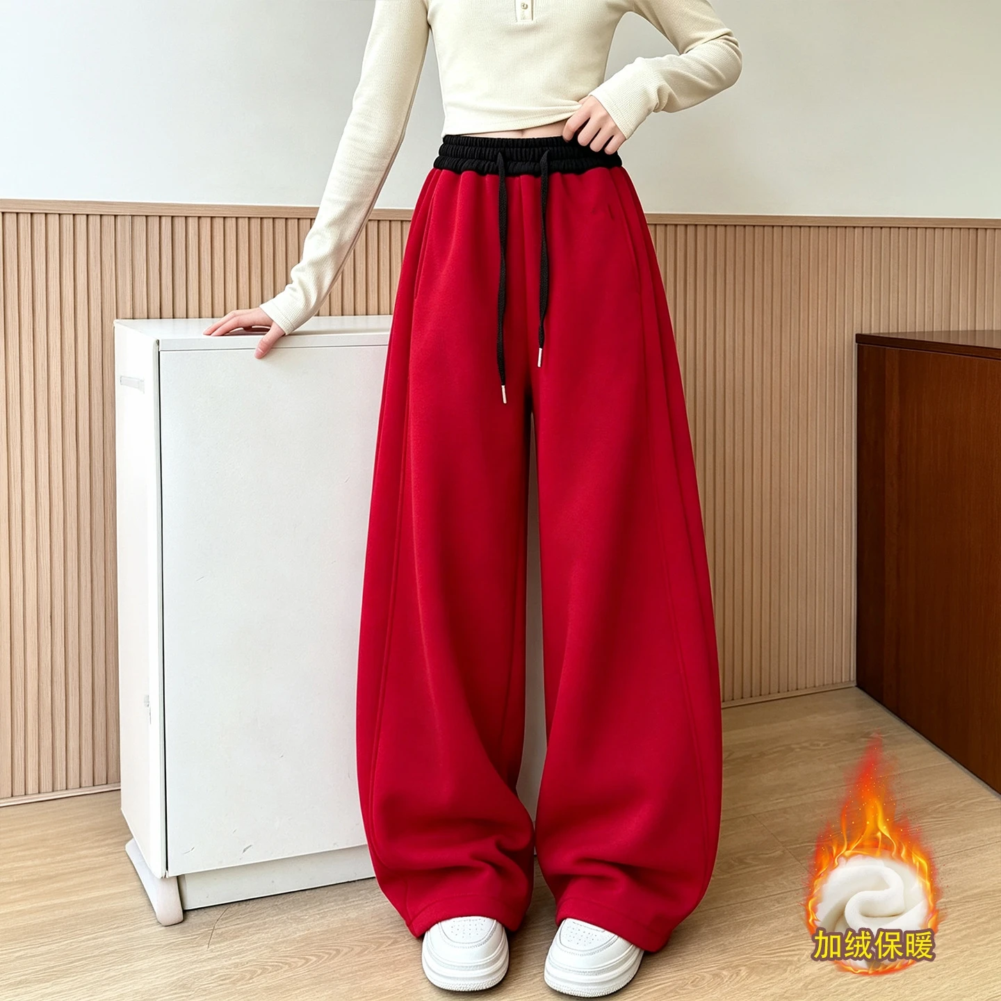 Girl Winter Warm Thermal Banana Pants For Child Casual Fleece-Lined Sweatpants Kids Insulated Trousers For Teenagers Age 5-14Yrs