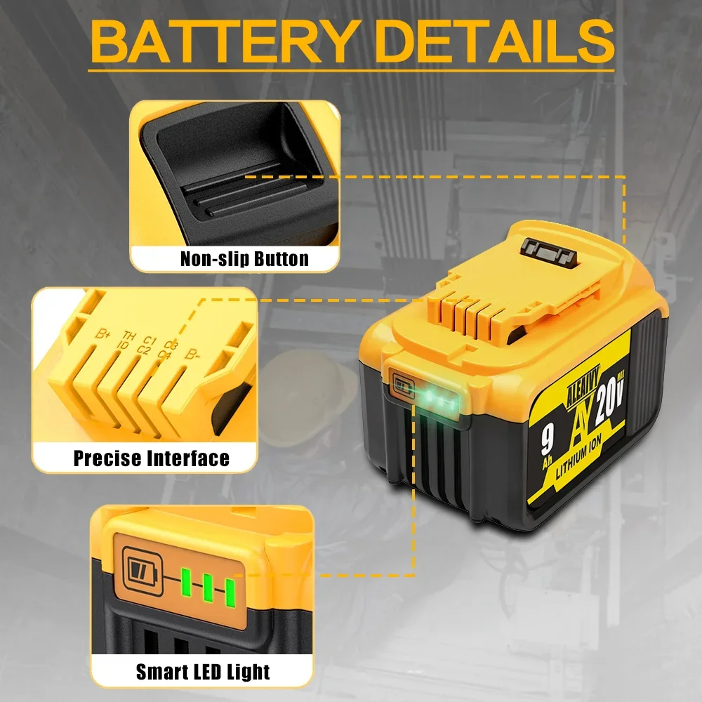 Идеальная совместимость 18 вольт 20 в Ач для инструментов Dewalt Max DCB205 DCB206 DCB204 DCB200 DCB182 DCB180 DCB230 DCD DCF серии DCG