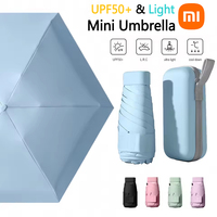 Xiaomi UPF50+ Mini Compact Pocket Umbrella for Women Light 5 Folding Sun Protection Sion Sun and Rain Small Card Bag Umbrellas