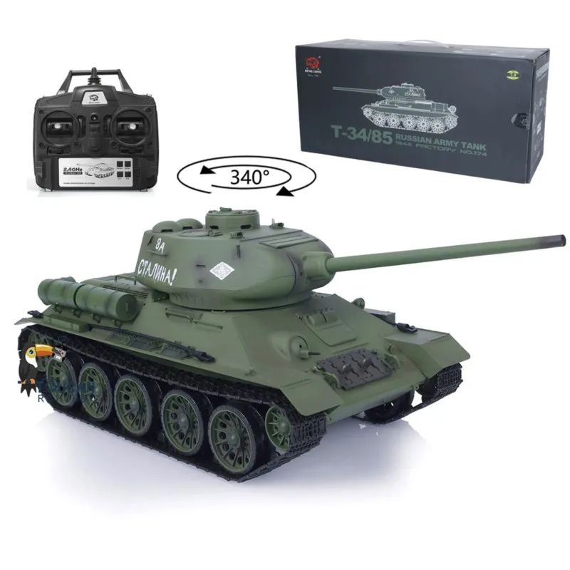 US Stock 1/16 7.0 Soviet T34 85 RTR RC Tank 2.4G High Performance Henglong Model 3909 360° Turret Rotation Ideal Military Toy - view 6