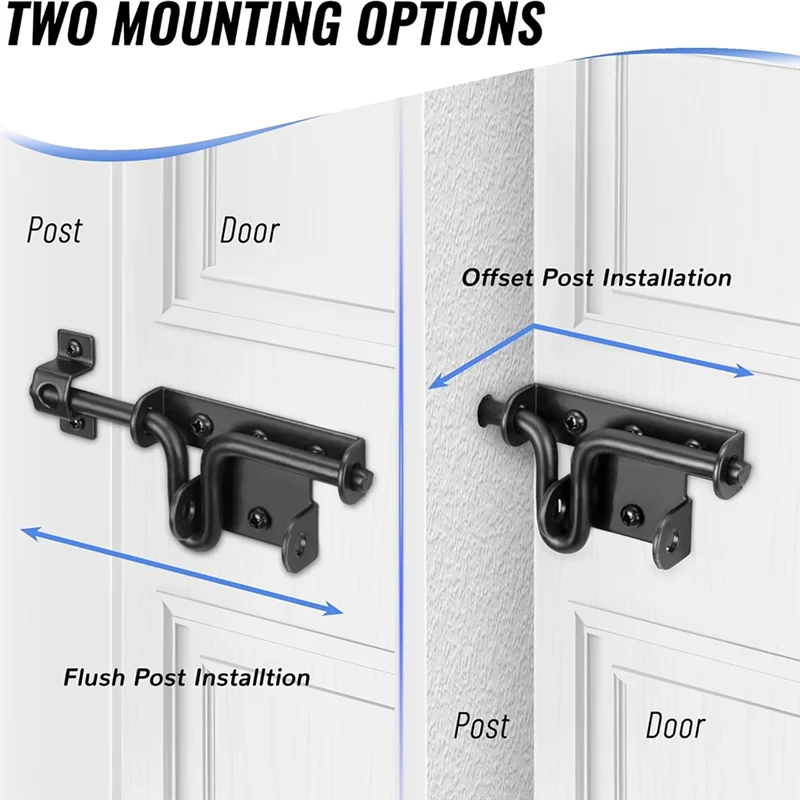 B04B-Heavy Duty Slide Bolt Gate Latch, Sliding Bolt Door Lock With Hanginglock Hole, Slide Bolt Hardware For Shed Door/Barn Door