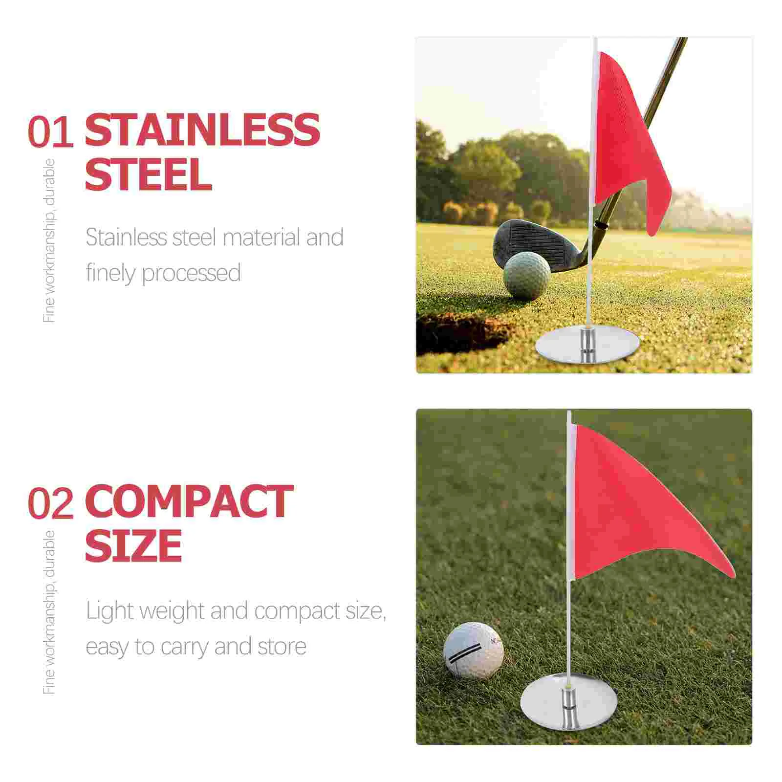 Golf Flagpole Training for Golfing Flagstick Portable Golfs Court Putting Green Small Practice