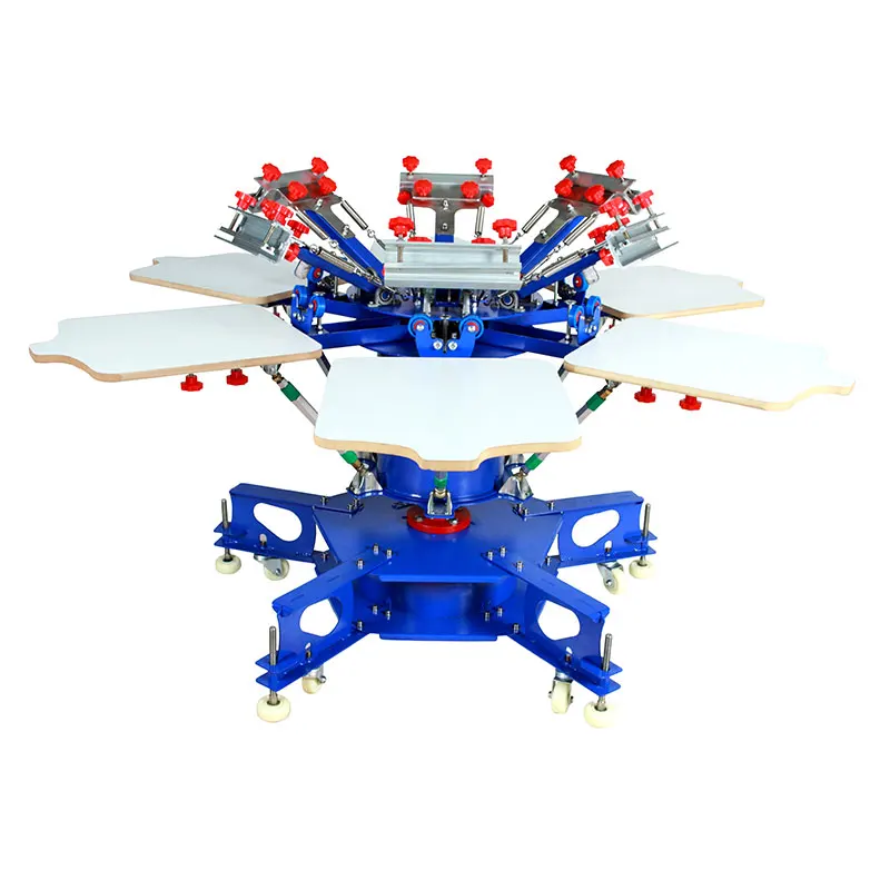 

6 Color 6 Station T-shirt Silk Screen Carousel Machine