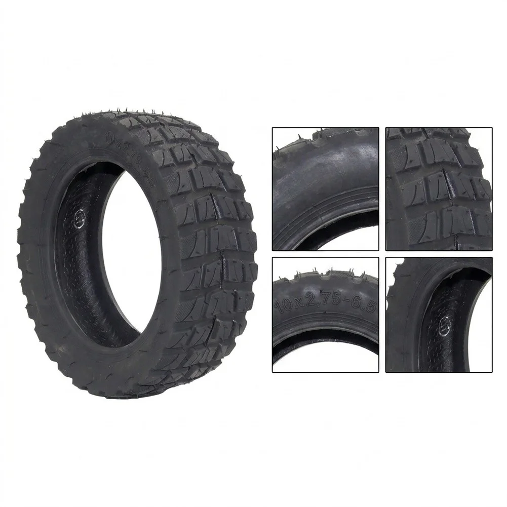 10x2.75-6.5 Tubeless Tire Reinforced Burst Thickened Rubber Wheel For Electric Scooter Rough Road Stability Control Black