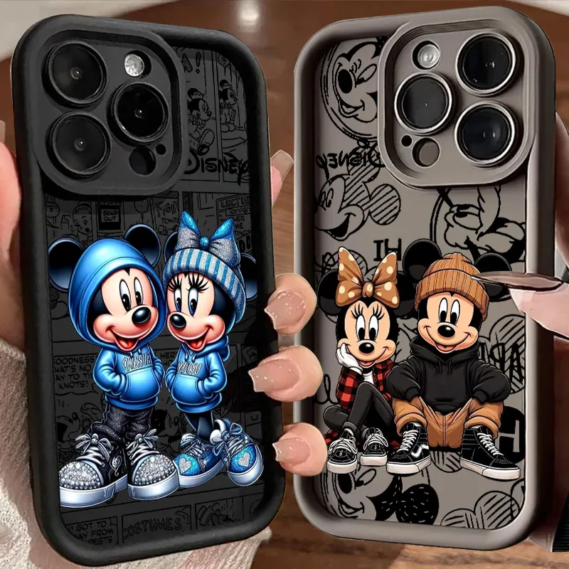 

Disney Minnie Mickey Mouse Phone Case For iPhone 17E 11 12 13 14 15 16 17 Pro Max Fundas 17 Air Plus 16e 13 Mini Silicone Cover