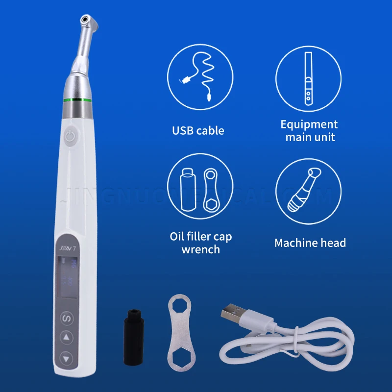 Dental Endo Motor Macchina per il trattamento del canale radicolare Endomotor 16:1 Contraangolo standard Endodonzia Attrezzatura per dentista wireless