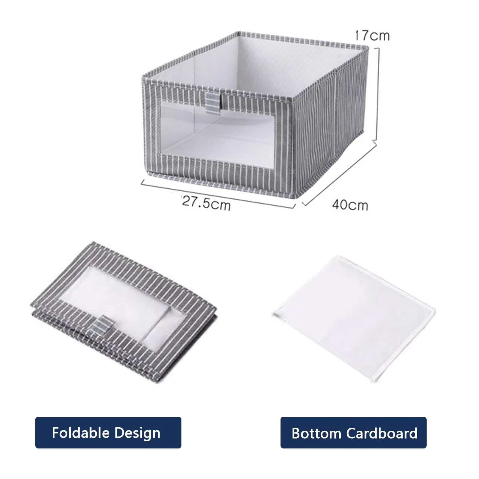 Foldable Non-Woven Fabric Bins Closet Organizers Storage Clothing Bins Large Storage Basket for Organizing Clothing,Jeans,Toys