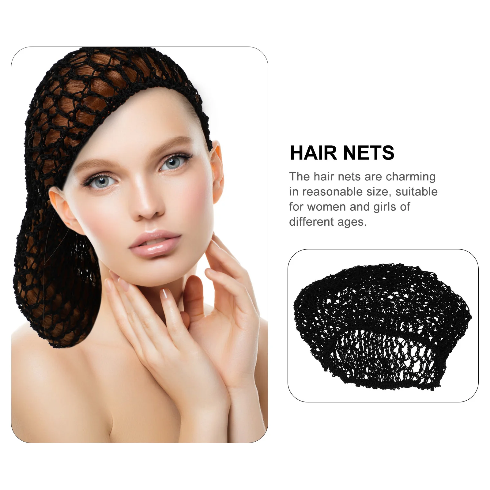 

3Pcs Mesh Crochet Hair Nets for Women Polyester Snood Caps Lightweight Breathable Lady Net Hats for Sleeping Bathing Female Hair