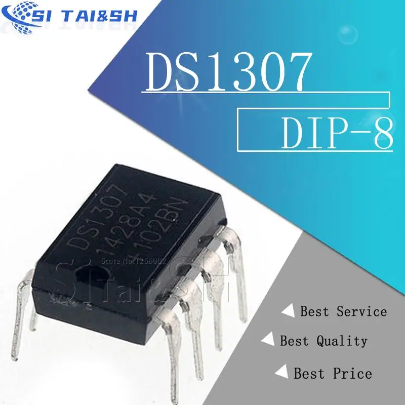 10pcs DS1307 1307 DIP-8 Real Time Clock 64x8 Serial I2C RTC new original