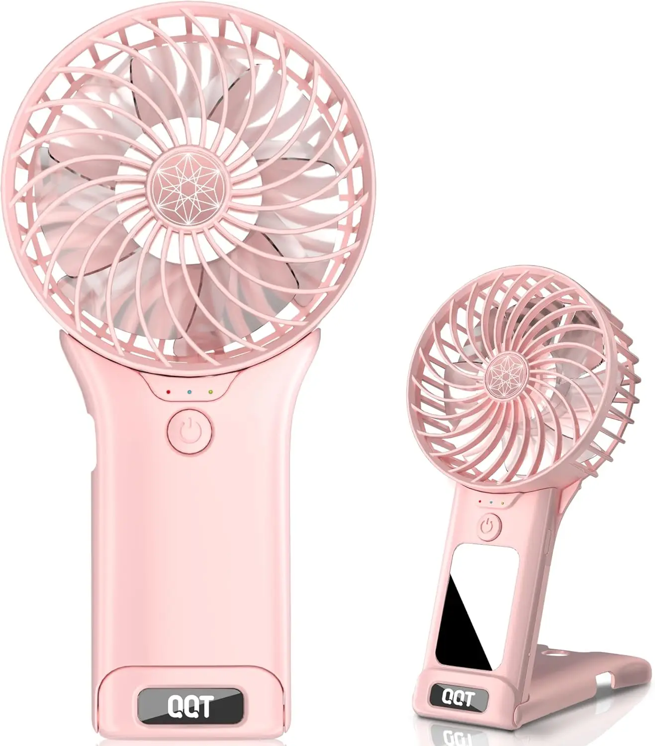 

Mini Handheld Fan, 4 Speed USB Rechargeable, 20H Battery, with Mirror for Travel Office