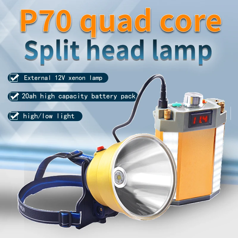 Multifunctional Outdoor Lighting 15W LED Strong Light Split USB Rechargeable Headlamp