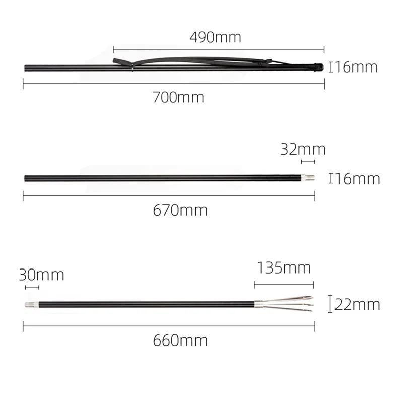 Imagem -03 - Aluminum Alloy Pesca Gaff 3-seção Ponta com Farpas Mergulho Lança Cabeça Afiada Ferramentas de Pesca