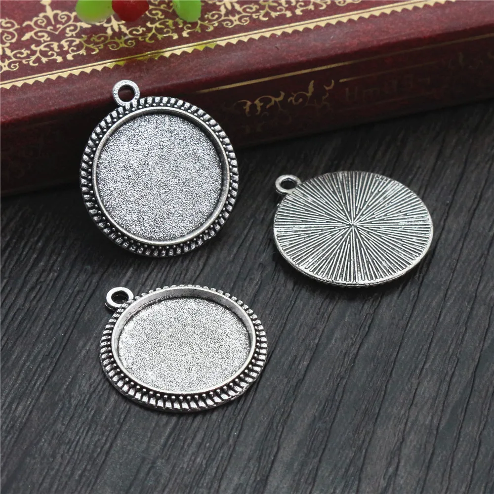 20pcs 16mm Inner Size Simple Pendant Cabochon Blank Base Setting Bezel Tray DIY Jewelry Making Accessories Findings