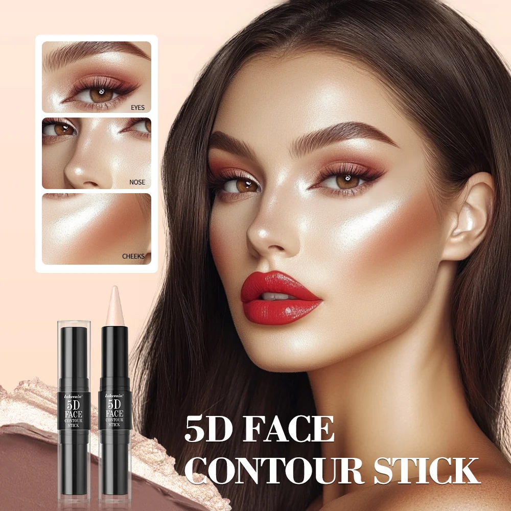 Double Head Highlight Pen Highlighter For High Nose Bridge Shadow V Face Foundation Contour Makeup Concealer Stick Cosmetics
