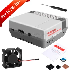 SPIEL 3Pi ABS Fall Kit Funktionale Lüfter Kühlkörper Schraubendreher Nes3Pi Enlosure Shell für Raspberry Pi 3B +/3B/2B