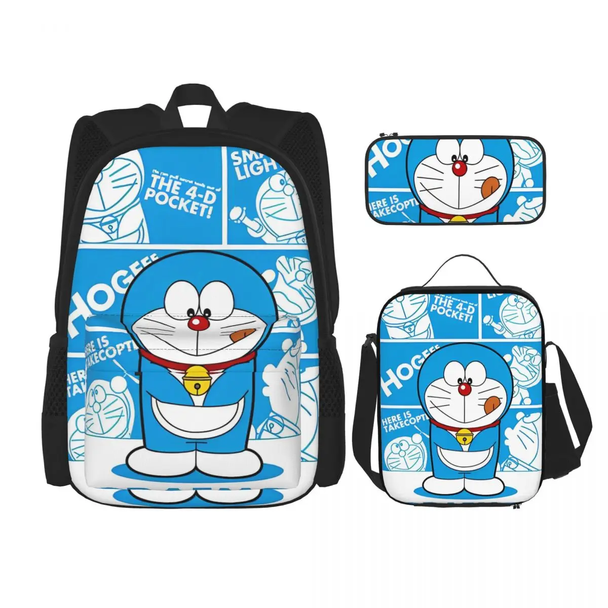 

Doraemons мультфильм 3pecs/набор рюкзак для подростков холщовые сумки сумка для обеда пенал
