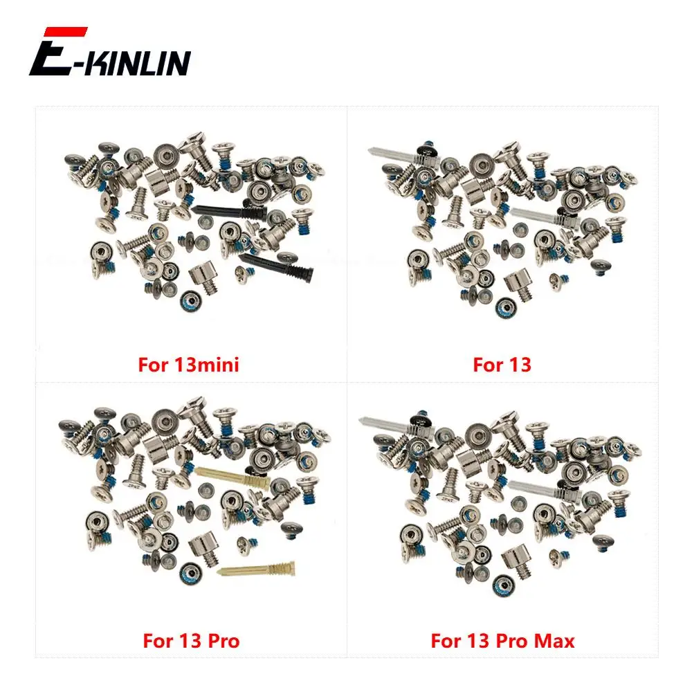 

Complete Full Screws Screw Set For iPhone 13 mini Pro Max With Plug Bottom Dock Replacement Parts