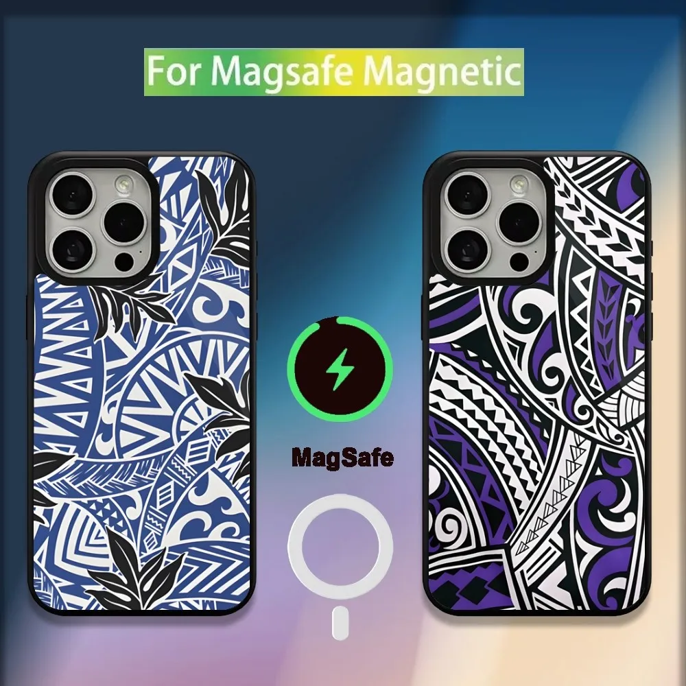 Maori Samoan Polynesian Tribal Phone Case For iPhone 16,15,14,13,12,11,Plus,Pro,Max,Mini Magsafe Magnetic Wireless Charging