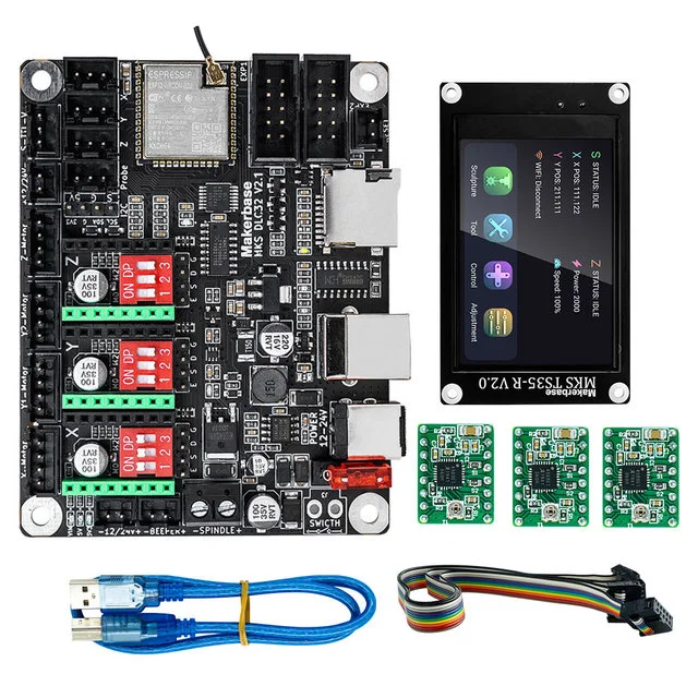 Laser Engraving Machine Motherboard Makerbase MKS DLC32 V2.1 32Bit Control Board Wifi TS24/TS35-R Support 20W/40W Laser Module、、