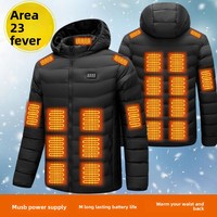 Winter Heating Jacket 23-Area USB 5V Safe 4-Level Temperature Regulation Thermal Cotton Apparel Outdoor Activities Fishing 남성겨울옷
