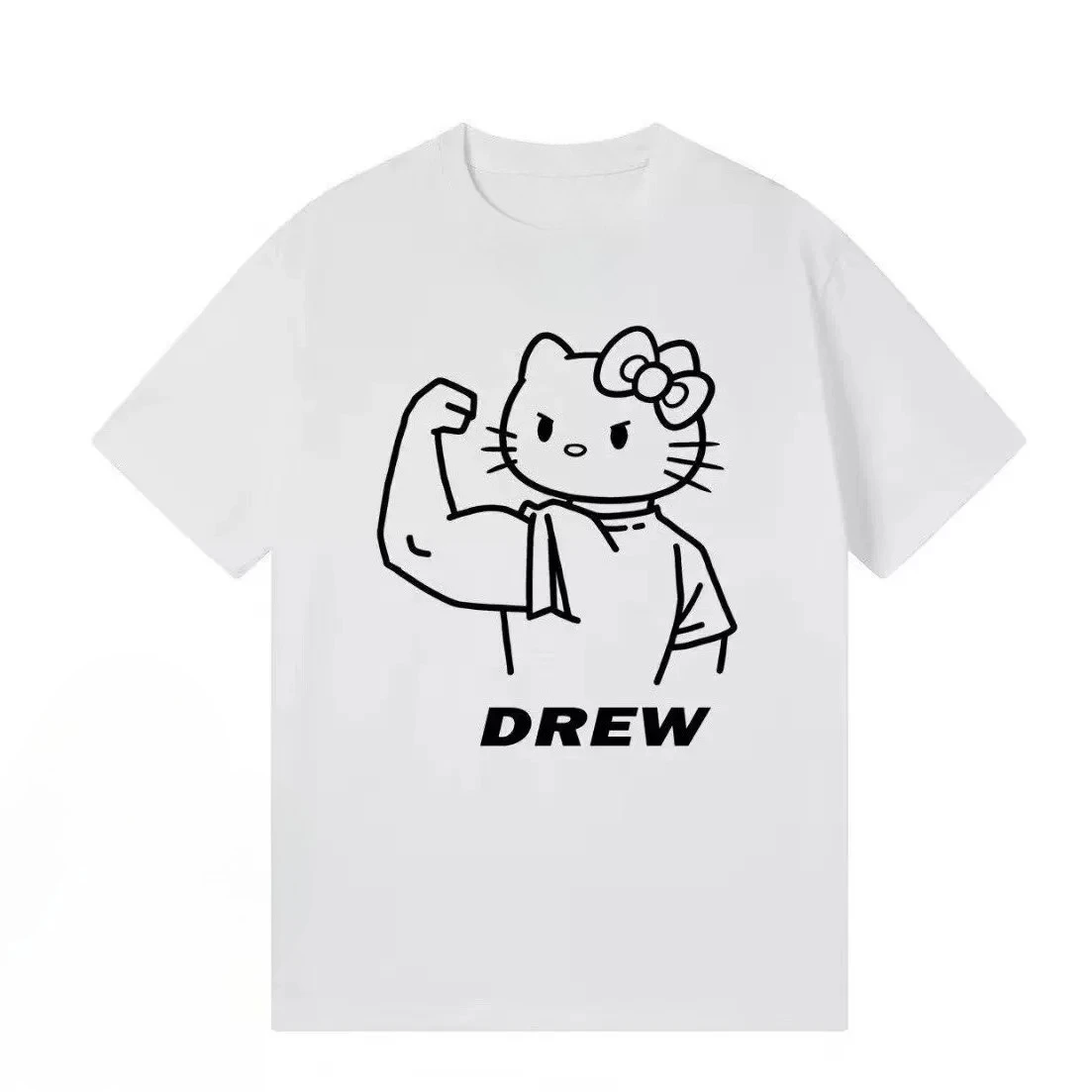 Cute Hello Kitty Kids Short Sleeve T-Shirt Boys Girls Summer New Casual Cartoon Print Crew Neck Half Sleeve Top For Children