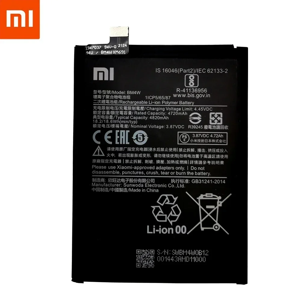 2025 Years 100% Original High Qulity 4820mAh BM4W Battery For Xiaomi Mi 10T lite 5G Batteries Bateria+ Free tools Fast Shipping