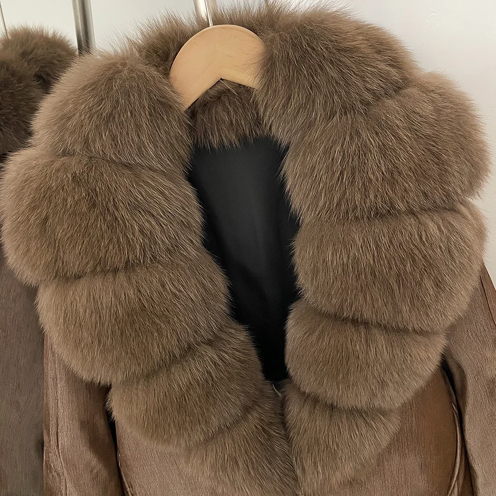OFTBUY 90% White Duck Down Coat Luxury Winter Puffer Jacket Women Female Real Natural Fox Raccoon Fur Thick Warm Parkas