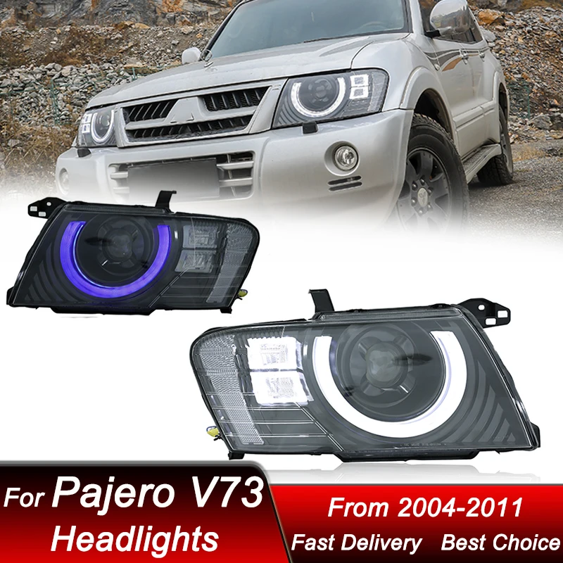 Car styling Headlights For Mitsubishi Pajero V73 V75 V61 2000-2011 Defender style led Upgrade Projector Lens Accessories Kit