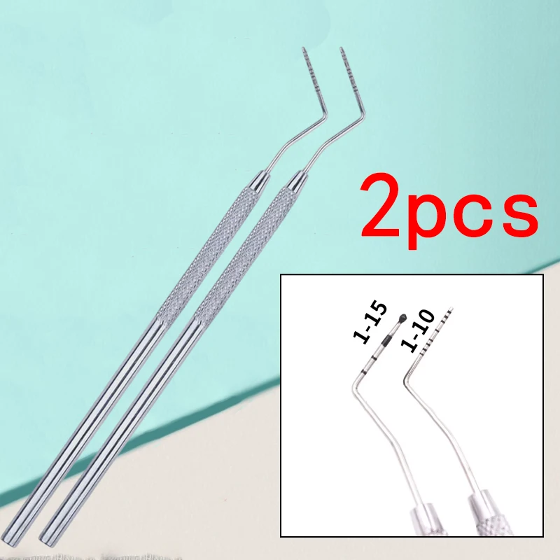 

2 шт. Профессиональные стоматологические пародонтальные зонды высокого качества с шкалой 1-10 и 1-15, эндодонтическое оборудование для чистки зубов