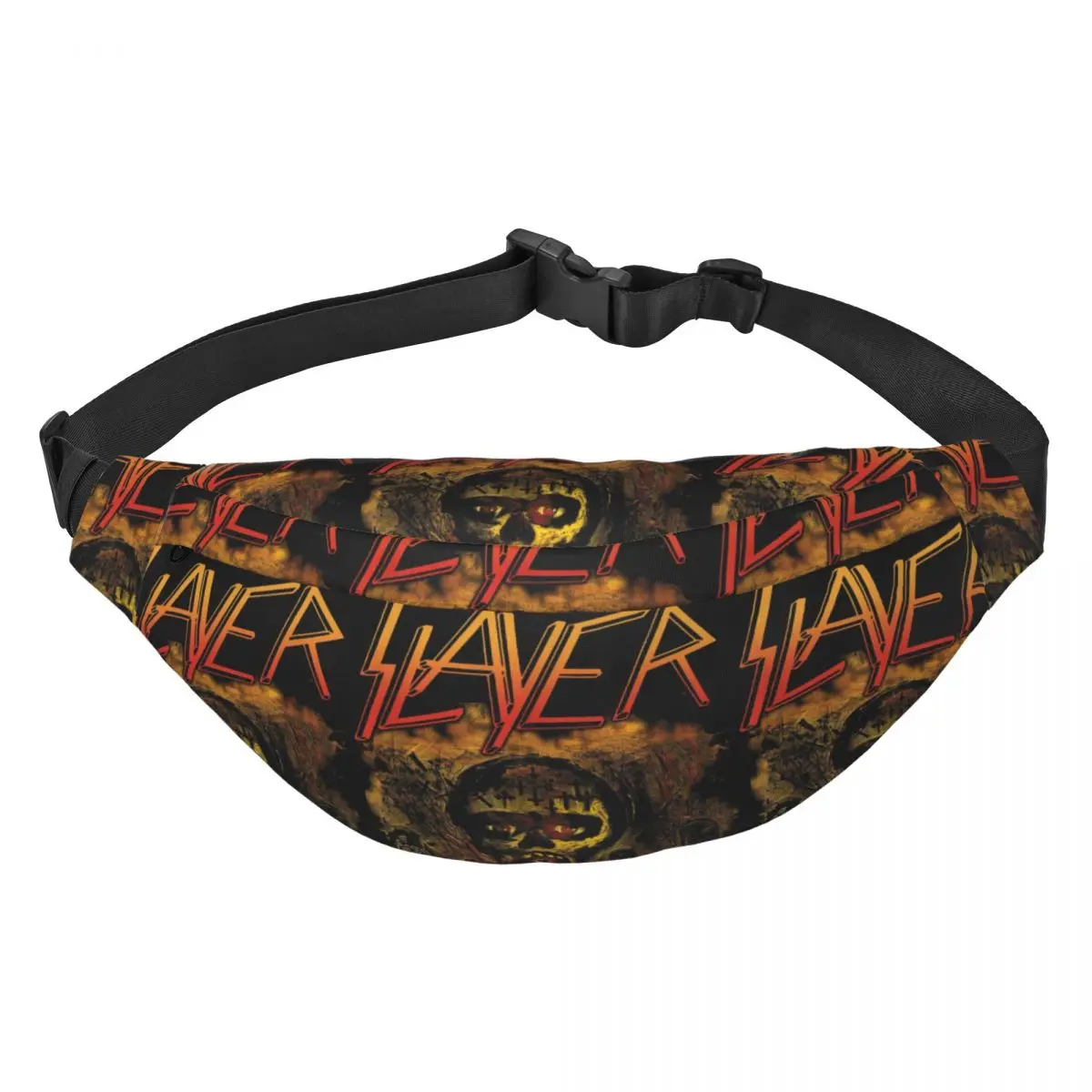 

Custom Cool Thrash Metal Band Slayers Fanny Pack for Cycling Camping Men Women Sling Crossbody Waist Bag Phone Money Pouch