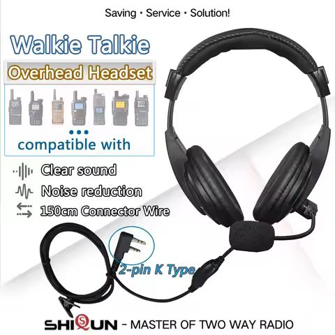 Walkie Talkie Headphone OverHead Headset K Type Plug Earphone For Baofeng UV5R UV-26 DM-1701A Quansheng UV-K6 UVK5 Kenwood Radio