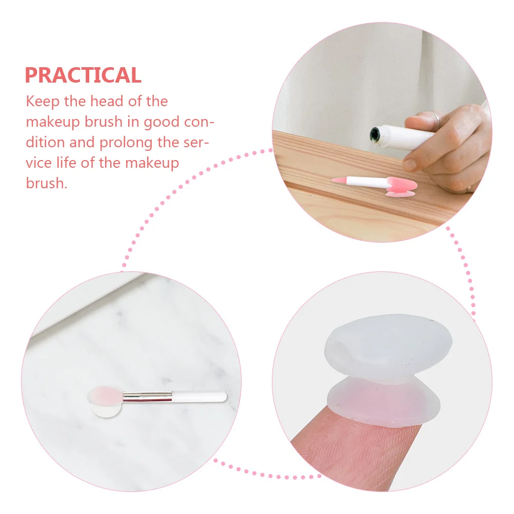 

12Pcs Makeup Brush Covers Lip Brush Protection Lids with Suction Cup Sturdy Reusable Dustproof Caps for Travel Home Daily Use