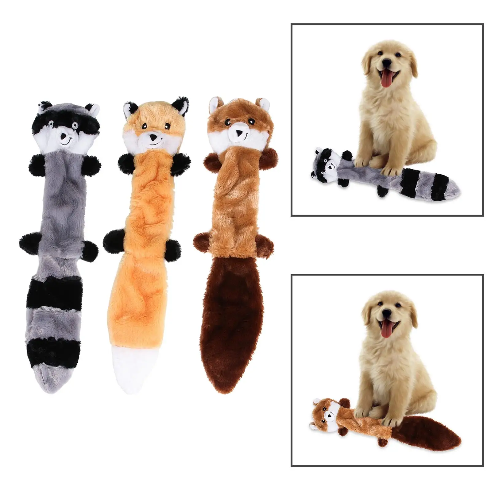 Chew Toy Pet Teething Soft for Aggressive Chewers Play Funny No Stuffing Plush Dog Squeaky Toy for Small Medium Large Dog Pets