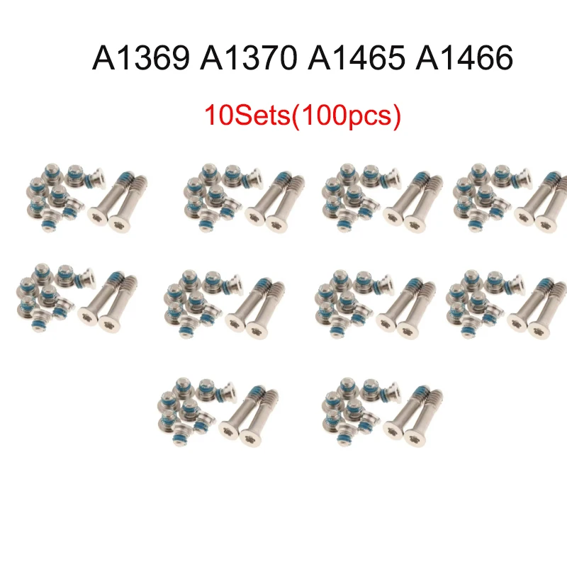 10Sets (100Pcs) Laptop Bottom Cover Screws For MacBook Air 11 13 Inch A1369 A1370 A1465 A1466 Replacement Parts