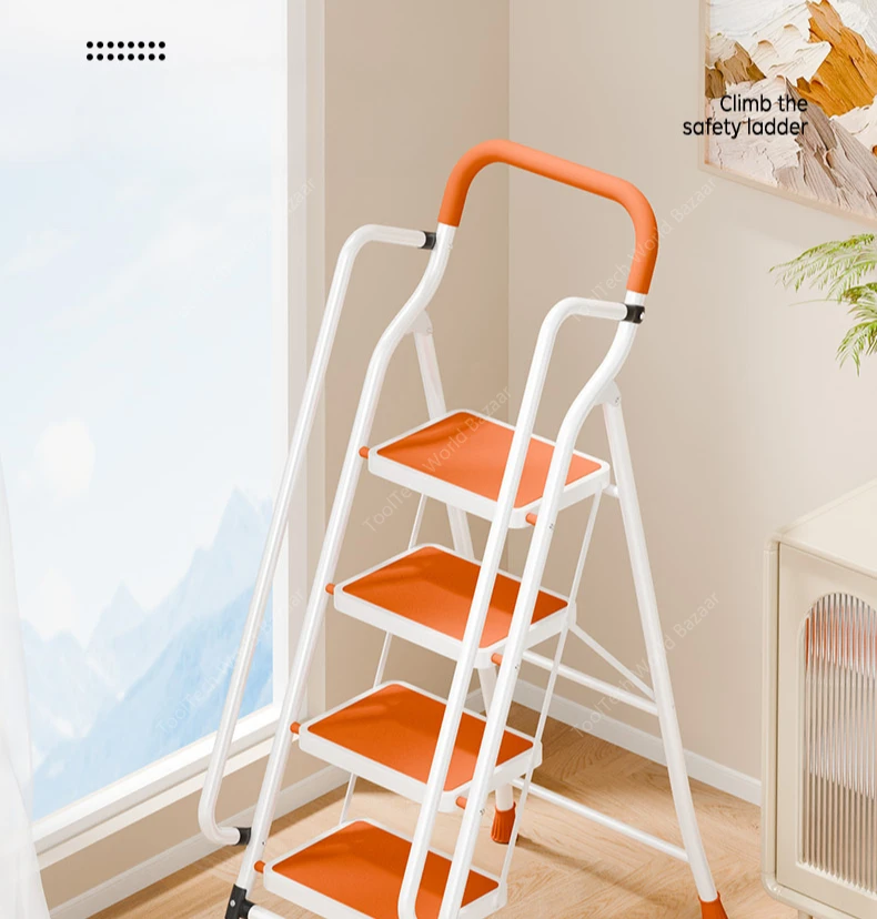 Thickened multifunctional herringbone ladder Retractable portable climbing ladder