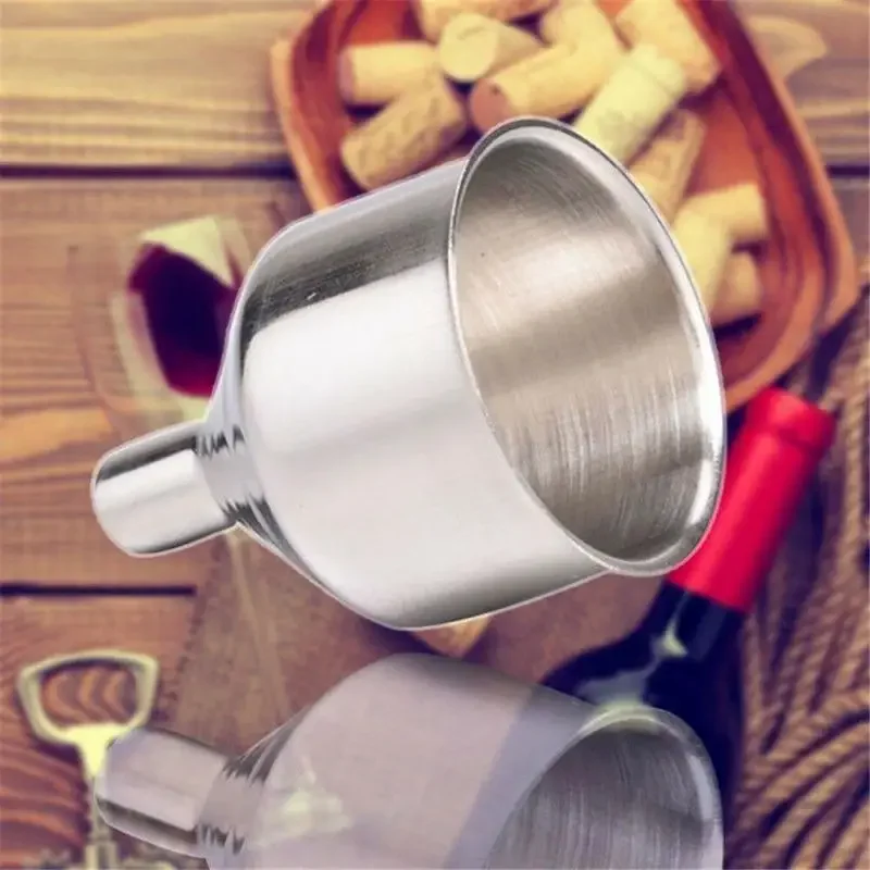 1PC Funnel 2 Inch Stainless Steel Portable Mini Small Mouth Funnels Bar Wine Flask Universal Long-mouth Funnel Kitchen Accessory