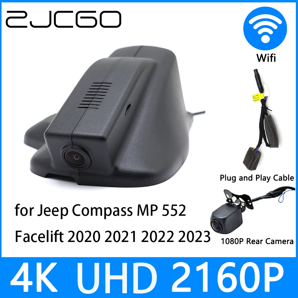 

ZJCGO Dash Cam 4K UHD 2160P Car Video Recorder DVR Night Vision For Jeep Compass MP 552 Facelift 2020 2021 2022 2023